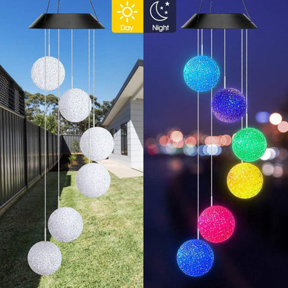 Color Changing Solar Hummingbird Wind Chime Light crystal-ball by HitMyNeed