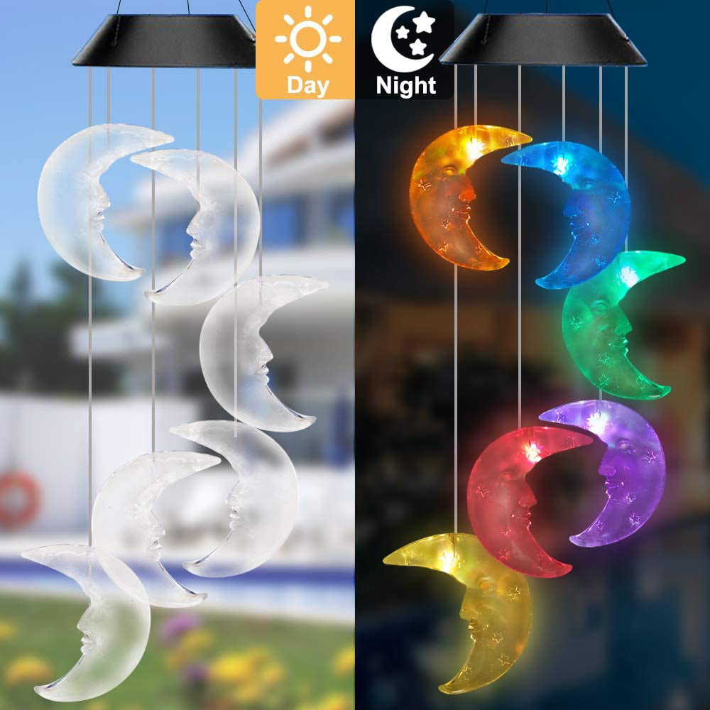 Color Changing Solar Hummingbird Wind Chime Light moon by HitMyNeed