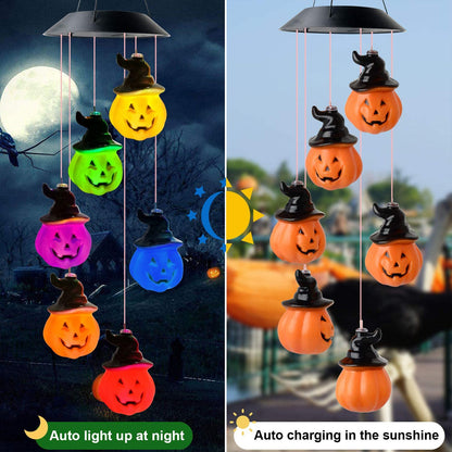 Color Changing Solar Hummingbird Wind Chime Light pumpkin by HitMyNeed