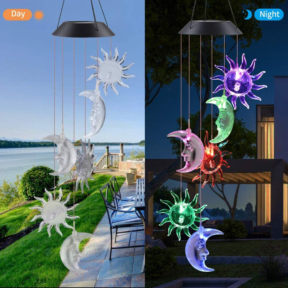 Color Changing Solar Hummingbird Wind Chime Light sun-moon by HitMyNeed