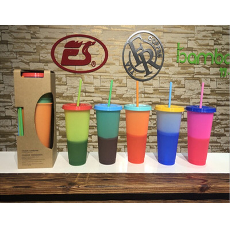 Color Changing Tumblers with Lids & Straws (Set of 5) by HitMyNeed