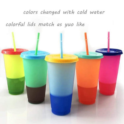 Color Changing Tumblers with Lids & Straws (Set of 5) by HitMyNeed