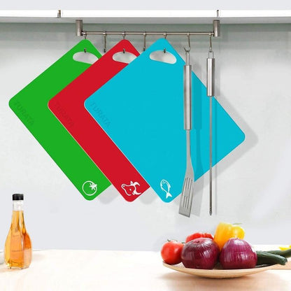 Color-Coded Plastic Chopping Board Set (6 Piece) by HitMyNeed