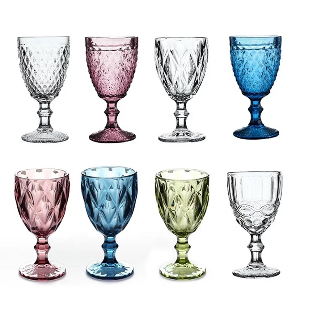 Colored Goblet Wine Glass Set of 4, 300ml by HitMyNeed