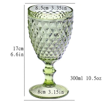 Colored Goblet Wine Glass Set of 4, 300ml by HitMyNeed
