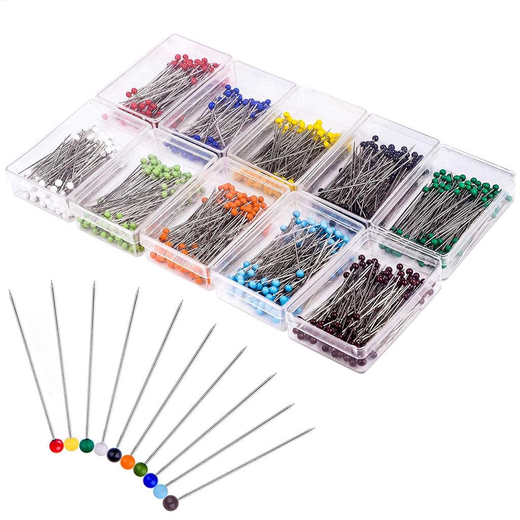 Colored Head Sewing Pins, 38mm Steel, 1000-Pack by HitMyNeed