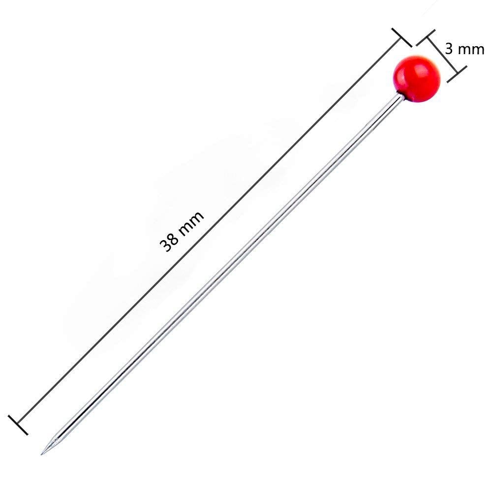 Colored Head Sewing Pins, 38mm Steel, 1000-Pack by HitMyNeed
