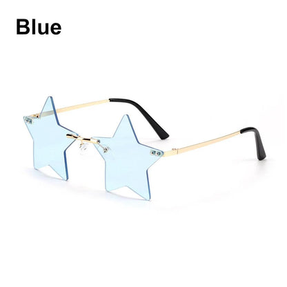 Colored Lens Star Shaped Eyeglasses with UV Protection a-blue by HitMyNeed