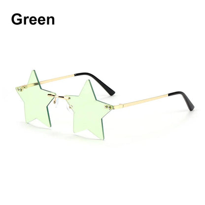 Colored Lens Star Shaped Eyeglasses with UV Protection a-green by HitMyNeed
