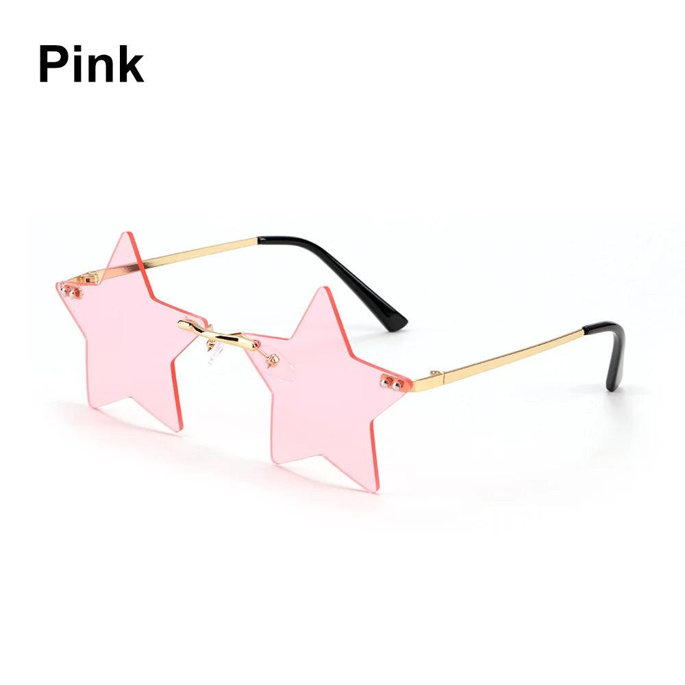 Colored Lens Star Shaped Eyeglasses with UV Protection a-pink by HitMyNeed