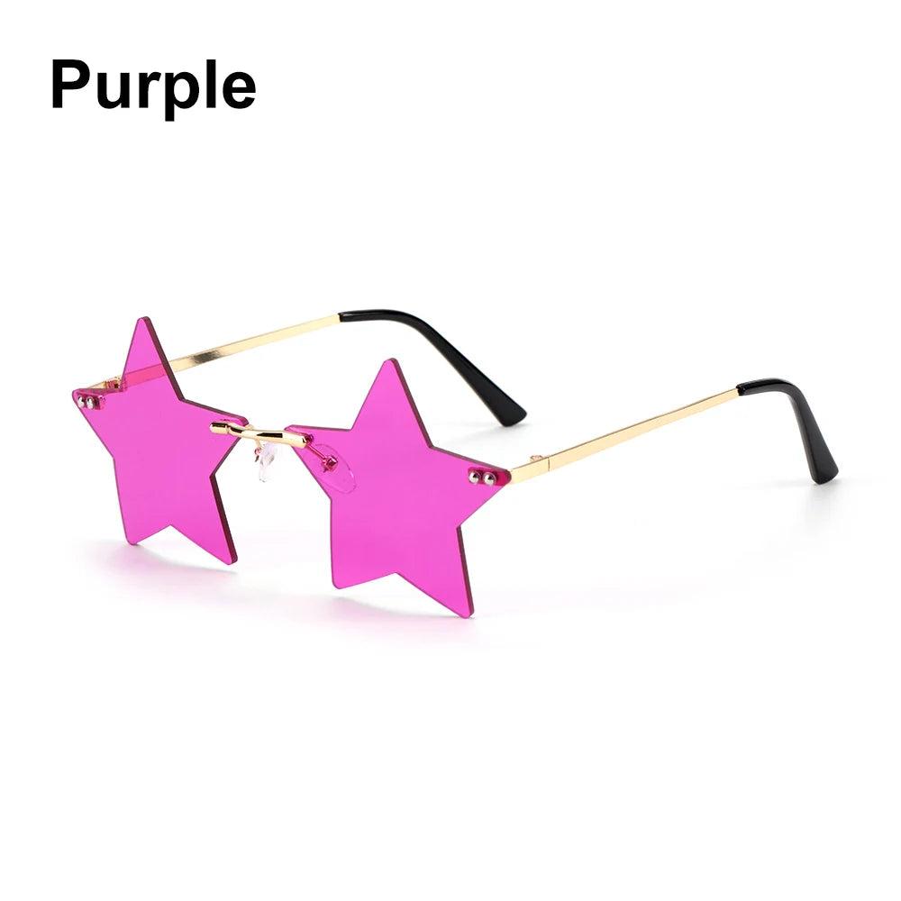 Colored Lens Star Shaped Eyeglasses with UV Protection a-purple by HitMyNeed