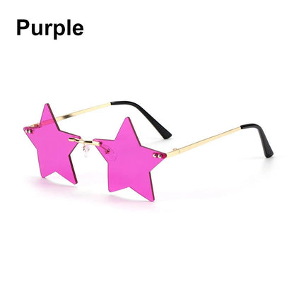 Colored Lens Star Shaped Eyeglasses with UV Protection a-purple by HitMyNeed