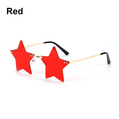 Colored Lens Star Shaped Eyeglasses with UV Protection a-red by HitMyNeed