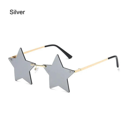 Colored Lens Star Shaped Eyeglasses with UV Protection a-silver by HitMyNeed
