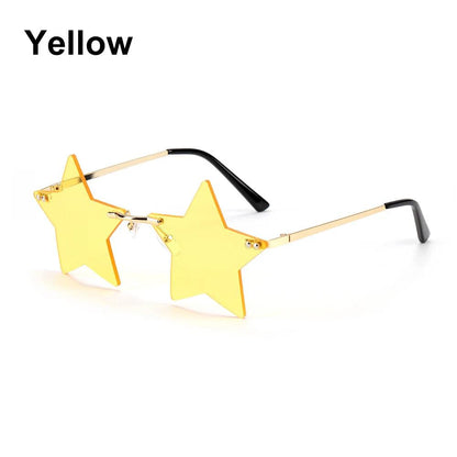Colored Lens Star Shaped Eyeglasses with UV Protection a-yellow by HitMyNeed
