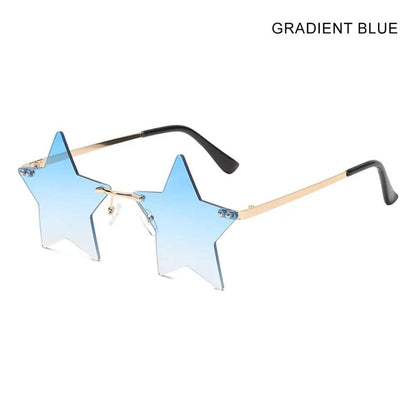 Colored Lens Star Shaped Eyeglasses with UV Protection gradient-blue by HitMyNeed