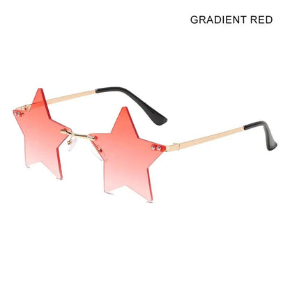 Colored Lens Star Shaped Eyeglasses with UV Protection gradient-red by HitMyNeed