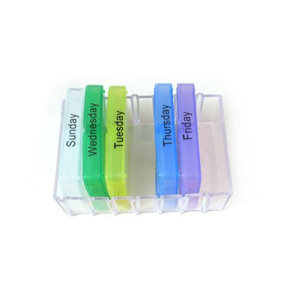 Colorful 28-Grid Weekly Pill Organizer Case by HitMyNeed