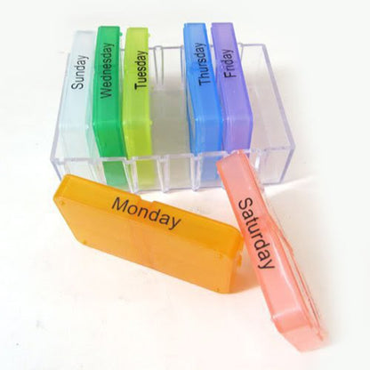 Colorful 28-Grid Weekly Pill Organizer Case by HitMyNeed