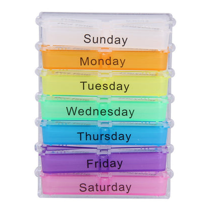 Colorful 7-Day Pill Box Organizer with 4 Slots by HitMyNeed