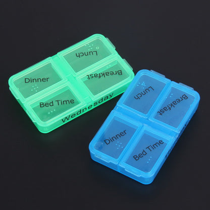 Colorful 7-Day Pill Box Organizer with 4 Slots by HitMyNeed