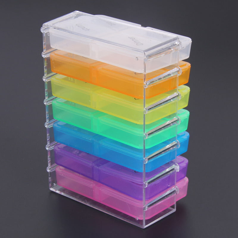 Colorful 7-Day Pill Box Organizer with 4 Slots by HitMyNeed