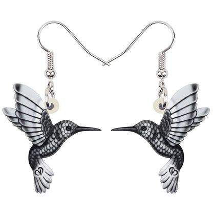 Colorful Acrylic Hummingbird Drop Earrings by HitMyNeed