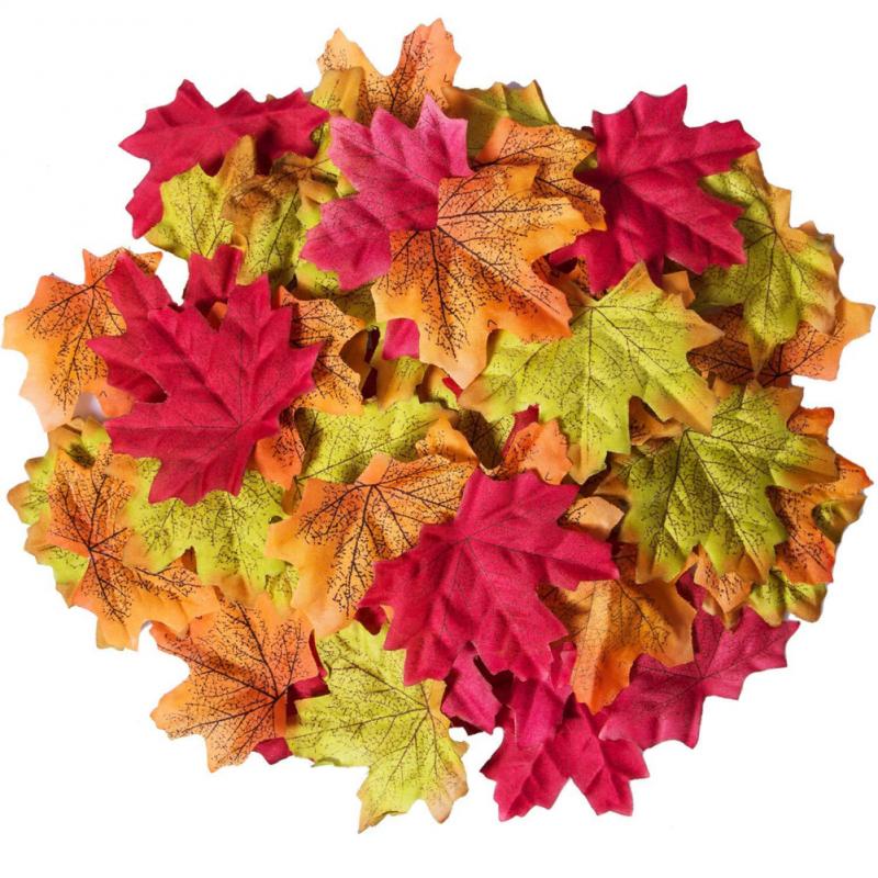 Colorful Artificial Autumn Leaves 50-Piece Set by HitMyNeed