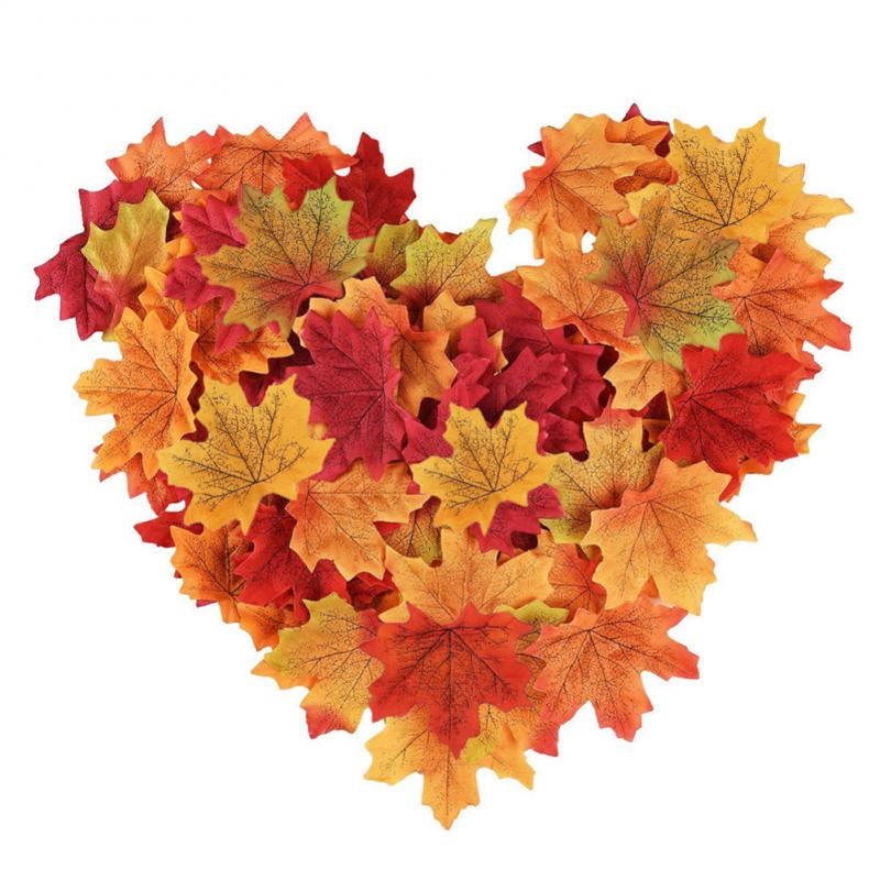 Colorful Artificial Autumn Leaves 50-Piece Set by HitMyNeed