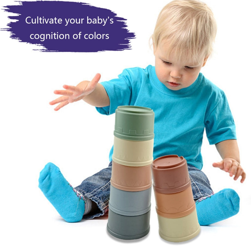 Colorful Baby Stacking Cups Toy Set (8 Pieces) by HitMyNeed