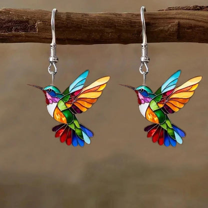 Colorful Bird Acrylic Earrings - Retro Spring Festival Style 2261.0 by HitMyNeed
