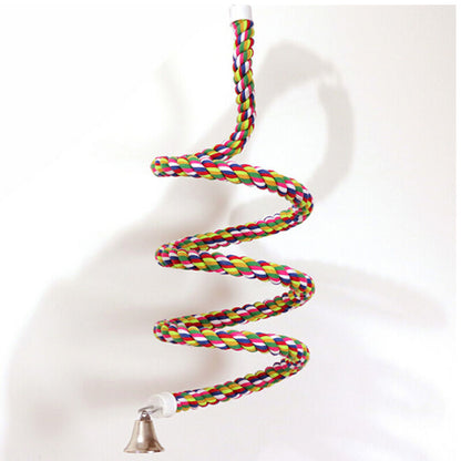 Colorful Bird Perch Rope with Bell, 65 in by HitMyNeed