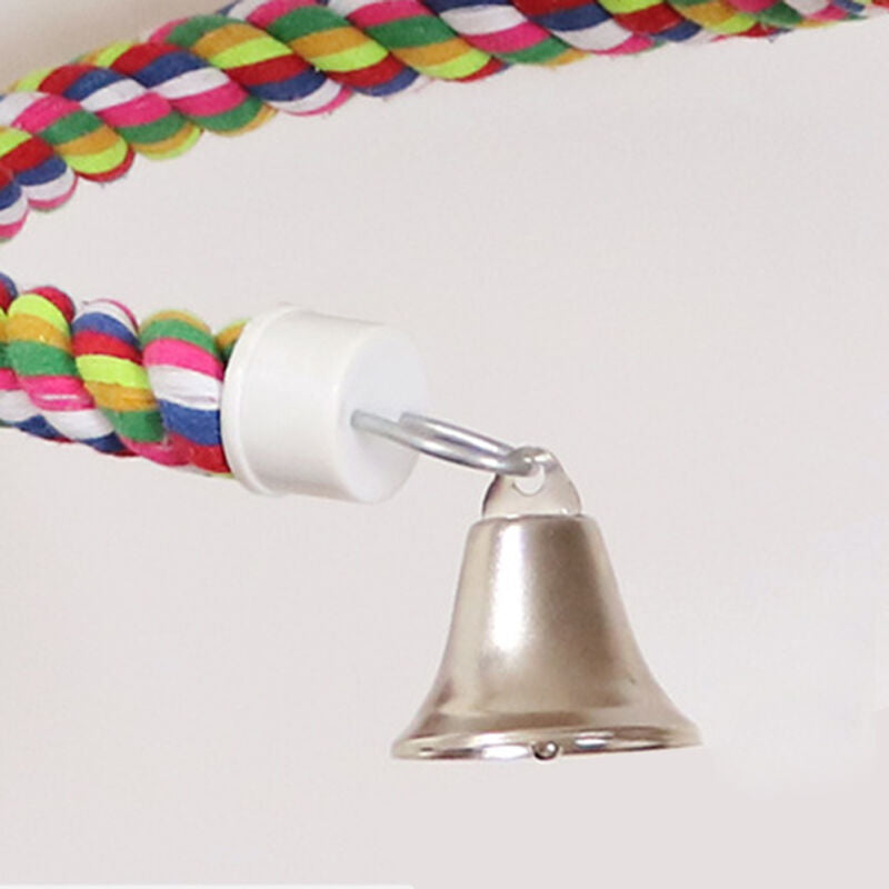 Colorful Bird Perch Rope with Bell, 65 in by HitMyNeed