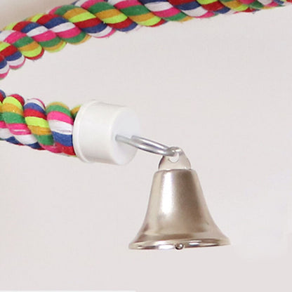 Colorful Bird Perch Rope with Bell, 65 in by HitMyNeed