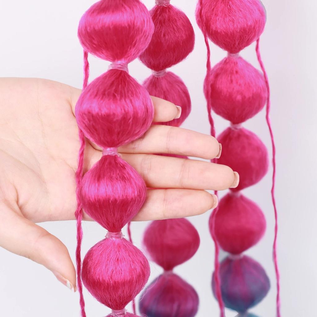 Colorful Bubble Braid Long Synthetic Ponytail by HitMyNeed