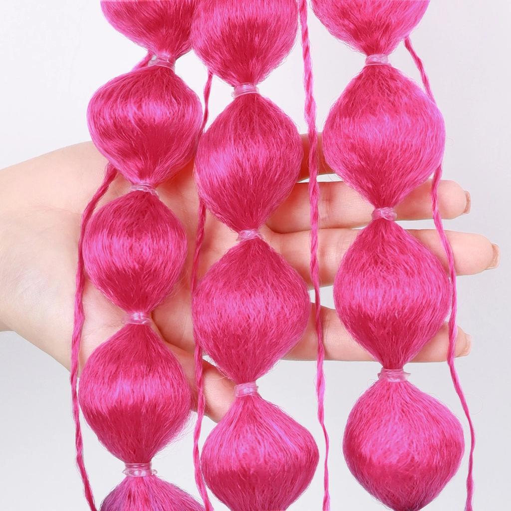 Colorful Bubble Braid Long Synthetic Ponytail by HitMyNeed