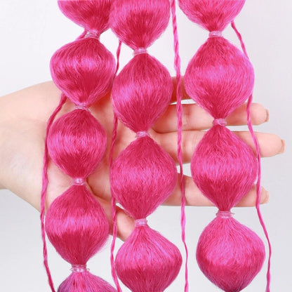 Colorful Bubble Braid Long Synthetic Ponytail by HitMyNeed
