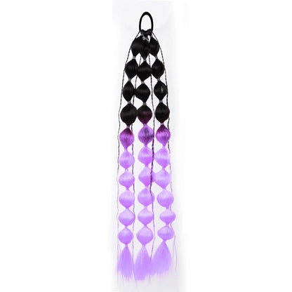 Colorful Bubble Braid Long Synthetic Ponytail black-light-purple by HitMyNeed