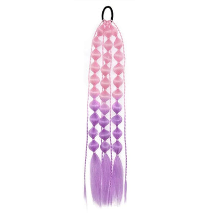 Colorful Bubble Braid Long Synthetic Ponytail light-pink-l-purple by HitMyNeed