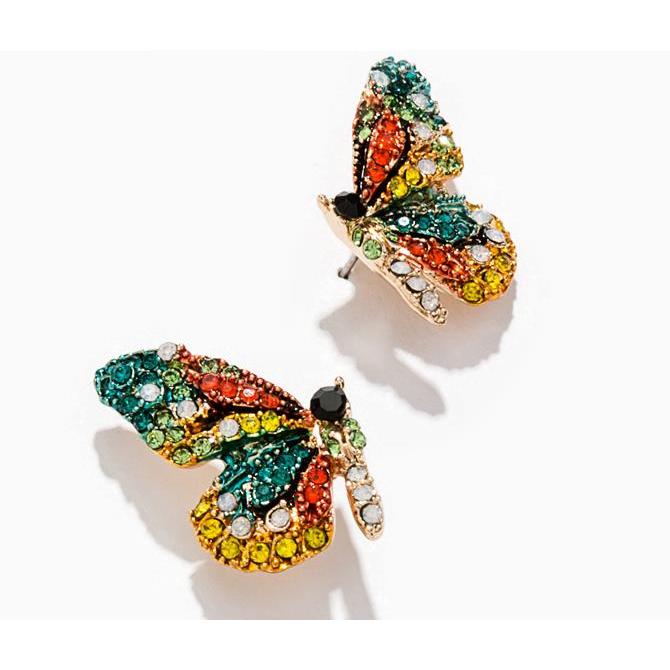 Colorful Butterfly Stud Earrings for Women by HitMyNeed