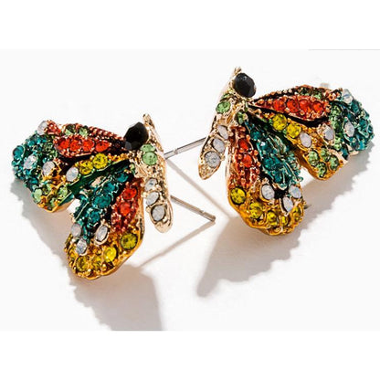 Colorful Butterfly Stud Earrings for Women by HitMyNeed