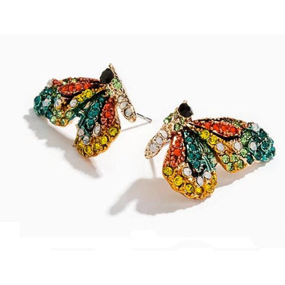 Colorful Butterfly Stud Earrings for Women by HitMyNeed