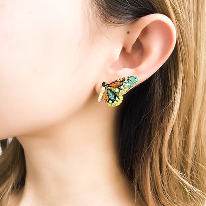 Colorful Butterfly Stud Earrings for Women by HitMyNeed