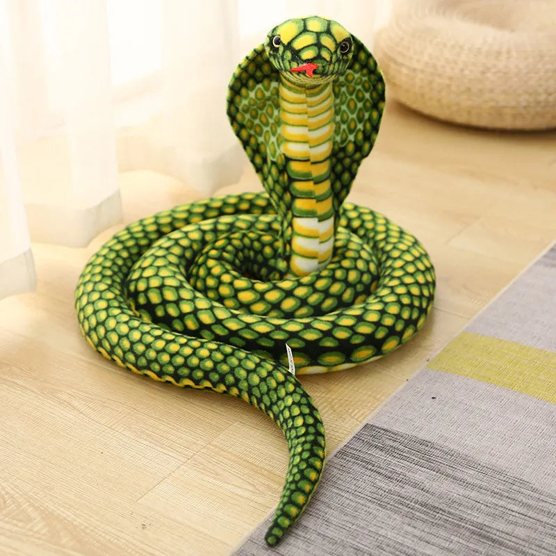 Colorful Cobra Snake Plush Toy - 80/170/240cm green-cobra 170cm by HitMyNeed