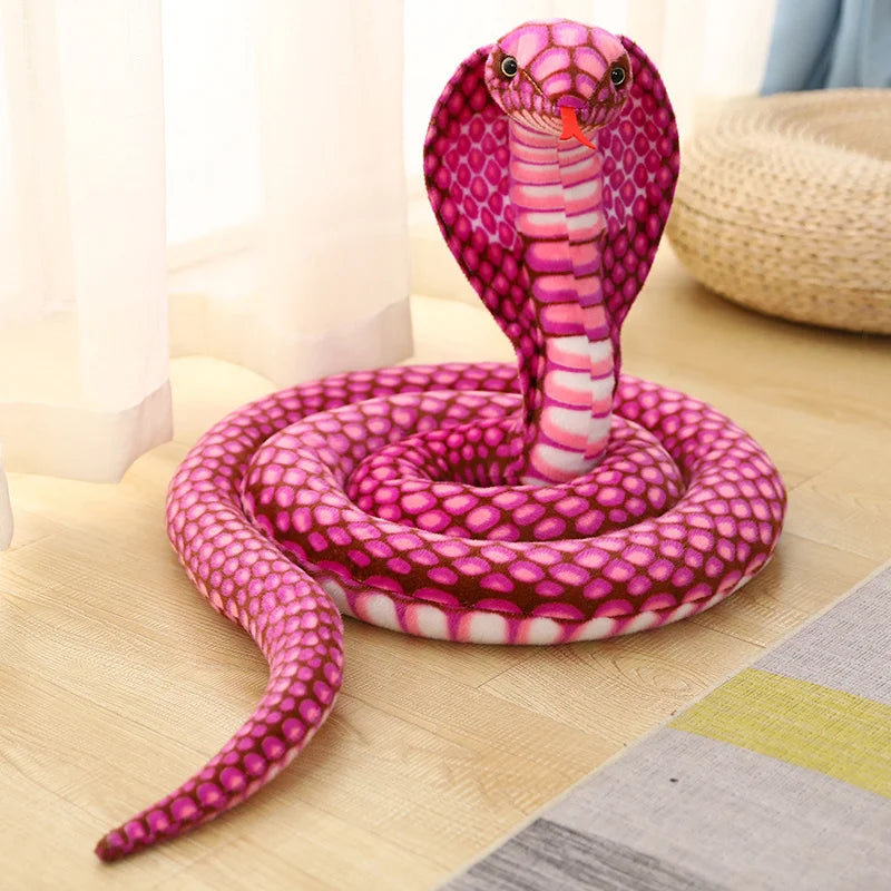 Colorful Cobra Snake Plush Toy - 80/170/240cm pink-cobra 240cm by HitMyNeed