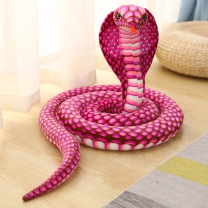 Colorful Cobra Snake Plush Toy - 80/170/240cm pink-cobra 240cm by HitMyNeed