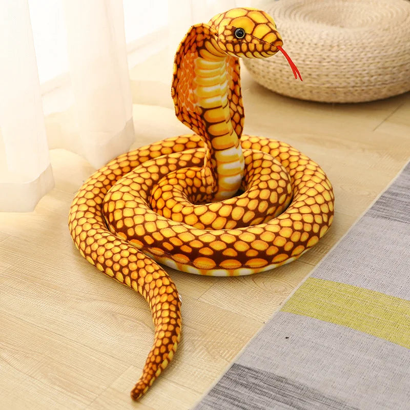 Colorful Cobra Snake Plush Toy - 80/170/240cm yellow-cobra 80cm by HitMyNeed