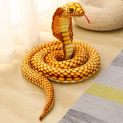 Colorful Cobra Snake Plush Toy - 80/170/240cm yellow-cobra 80cm by HitMyNeed