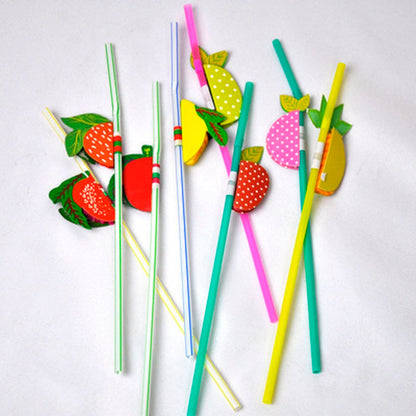 Colorful Cocktail Fruit Straws 50 Pack by HitMyNeed