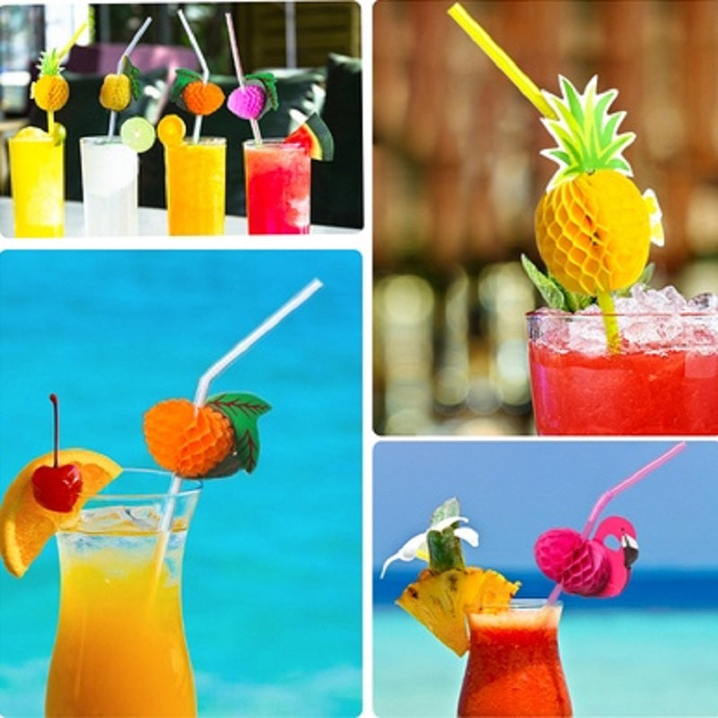 Colorful Cocktail Fruit Straws 50 Pack by HitMyNeed